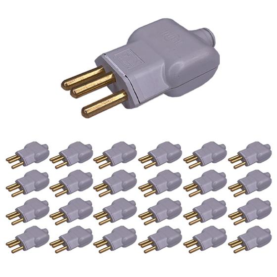 Imagem de Kit 25 Plug Macho 20A 2P+T 250V Pino Prensa Ilumi