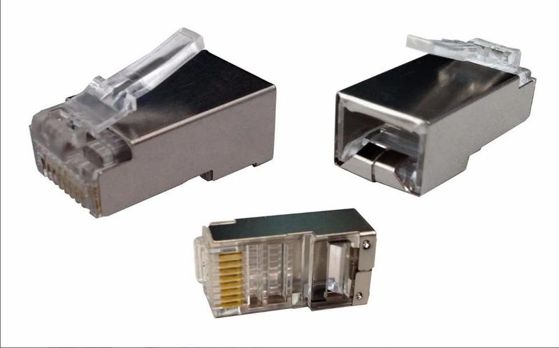 Imagem de KIT 25 Plug Modular RJ45 8x8 Cat5E - Blindado