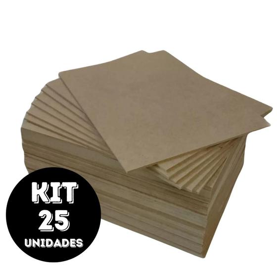 Imagem de Kit 25 Ripas De 3mm Chapa De Mdf P/ Artesanato Cortado 20x28