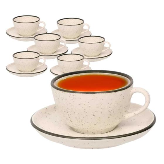 Imagem de Kit 25 Xicaras de Chá com Pires 200mL Bolo Oxford Duna Areia