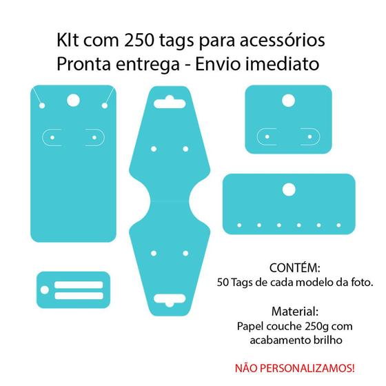 Imagem de Kit 250 Tag Cartelas De Bijuteria E Semijoias Várias cores-Pronta entrega envio imediato