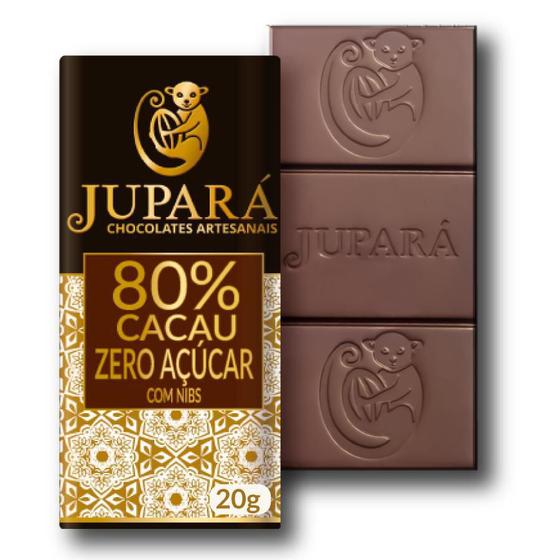 Imagem de Kit 26 Barras De Chocolates Jupará 80% Cacau Sem Açúcar Nibs