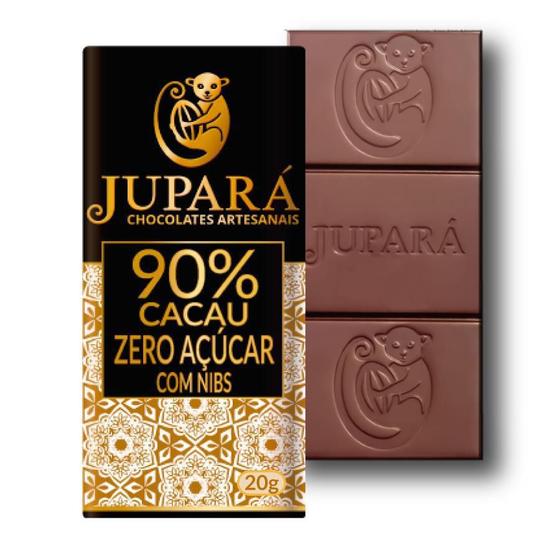 Imagem de Kit 26 Barras De Chocolates Jupará 90% Cacau Nibs Sem Açúcar