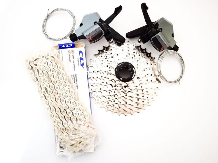 Kit 27 Velocidades Mudador Cassete9v 11-36d E Corrente 9v Menor preço em Kit 27 Velocidades Mudador Cassete9v 11-36d E Corrente 9v