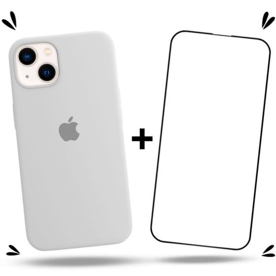 Imagem de Kit 2em1 Compatível Com iPhone 14 - Capa Capinha Case + Película De Vidro 3D Full Cover