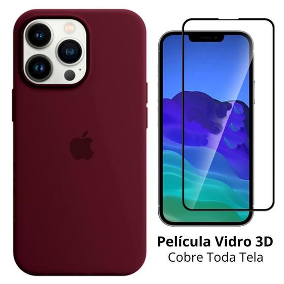 Imagem de Kit 2em1 Compatível Com iPhone 14 Pro - Capa Capinha Case + Película De Vidro 3D Full Cover