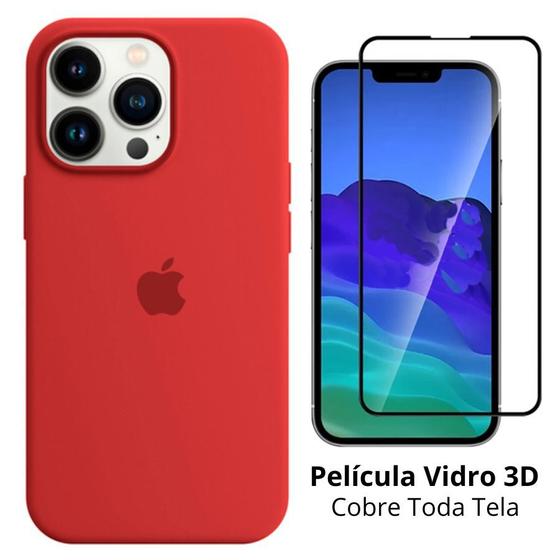 Imagem de Kit 2em1 Compatível Com iPhone 14 Pro Max - Capa Capinha Case + Película De Vidro 3D Full Cover