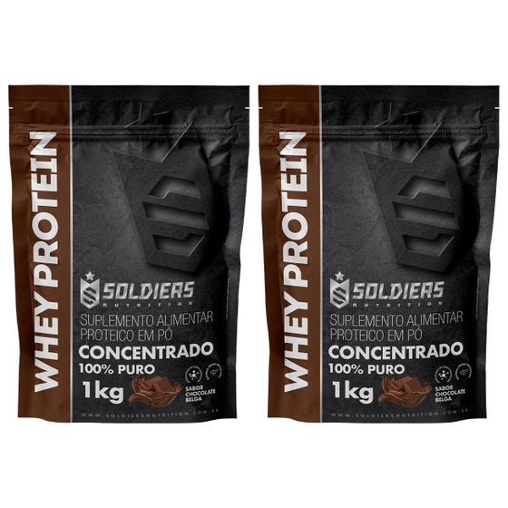 Imagem de Kit: 2kg Whey Protein Concentrado - 100% Importado - Soldiers Nutrition