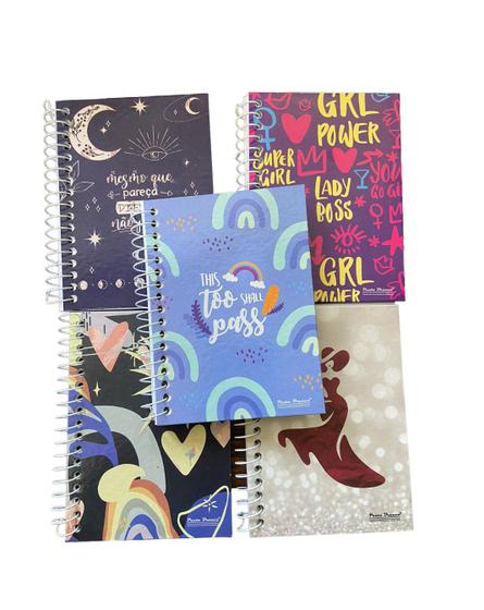Imagem de kit 2un Caderno Espiral Capa Dura com 80 folhas cada de 1/8