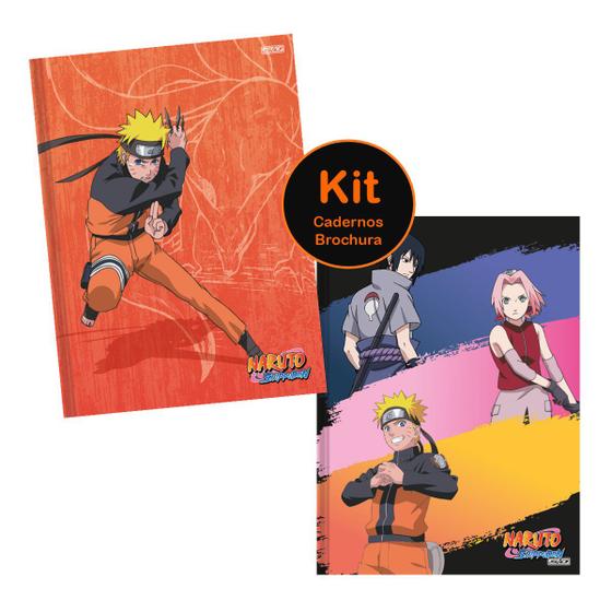 Imagem de Kit 2un Caderno Naruto Uzumaki Shippuden Brochura 80 Fls Capa Dura Escolar Fundamental Série Mangá Japonês Ninja
