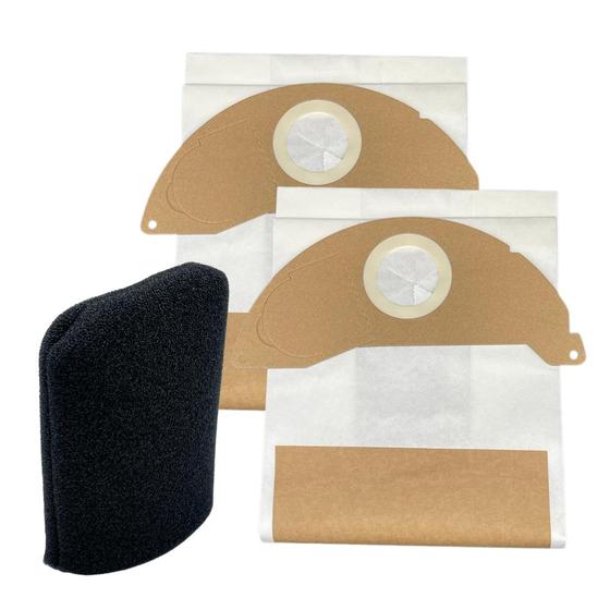 Imagem de Kit 2un de Saco e 1un de Filtro Compatível com Aspirador Karcher A2114