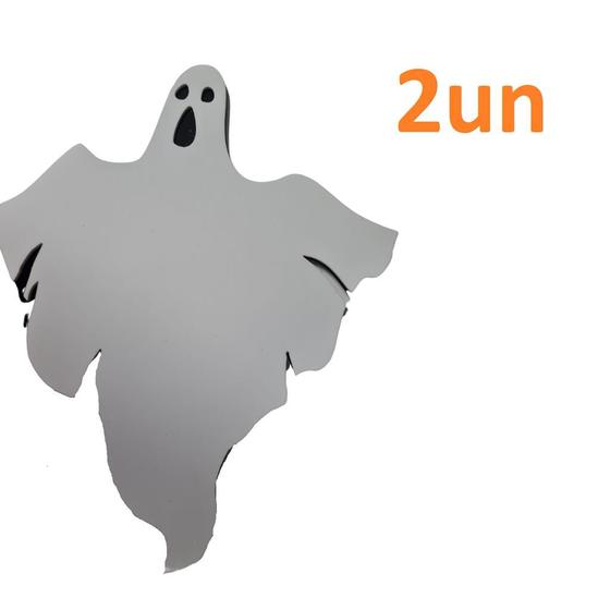 Kit 2un Decoração De Halloween Fantasma Branco Em Eva Lynx Produções