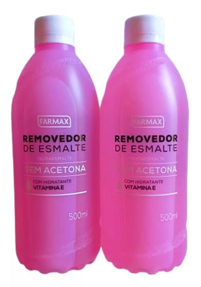 Imagem de Kit 2un farmax removedor 500ml sem acetona vitamina e 