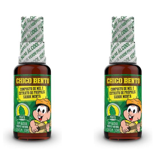 Imagem de Kit 2uni Própion Chico Bento - Spray com Mel e Menta Sem Álcool (30ml) - Baldoni