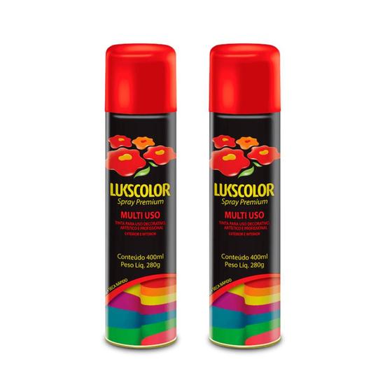 Imagem de Kit 2uni Spray Premium Multiuso Premium 280g/400ml - Preto Fosco - Lukscolor