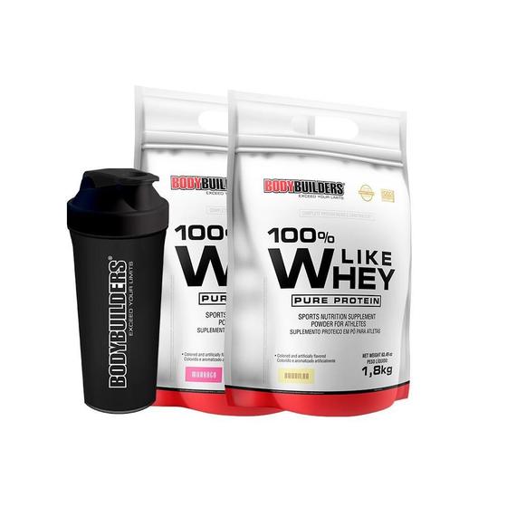 Imagem de Kit 2X 100% Like Whey 1.8Kg + Coqueteleira