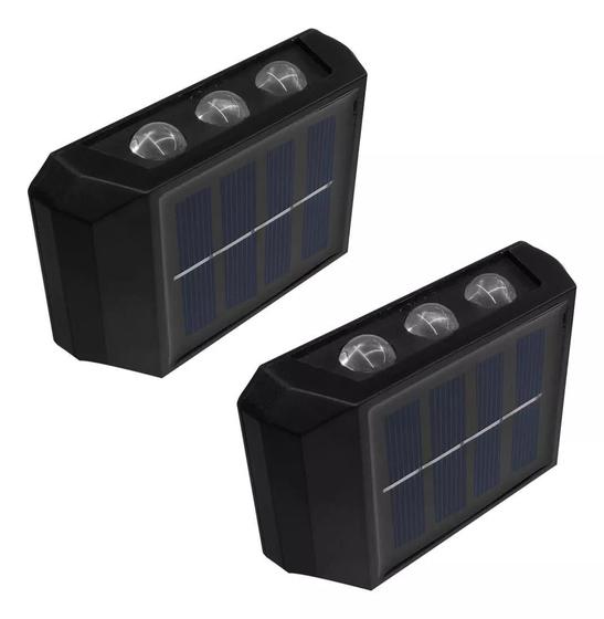 Imagem de Kit 2x Arandela Luminária Lâmpada Led De Parede Sensor Solar