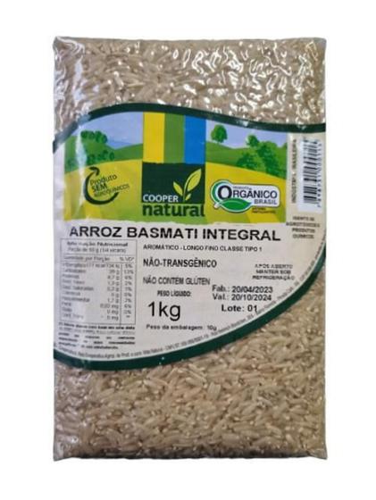 Imagem de Kit 2X: Arroz Basmati Integral Orgânico Coopernatural 1Kg