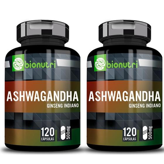 Imagem de Kit 2x Ashwaganda Ginseng Índiano Natural 120 Cápsulas Bionutri