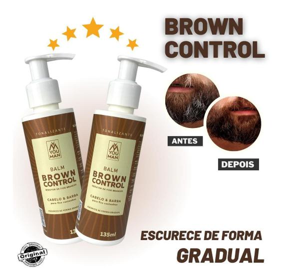 Imagem de Kit 2X Balm Escurecedor Barba E Cabelo Brown Control You Man