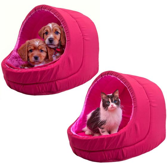 Imagem de Kit 2x Camas Pet Iglu Raça Médio para Cachorro e Gato com Almofada