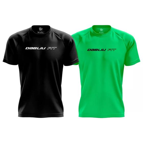 Imagem de Kit 2x Camisetas Academia Treino Musculação Dry Fit Basic Collection Dabliu Fit