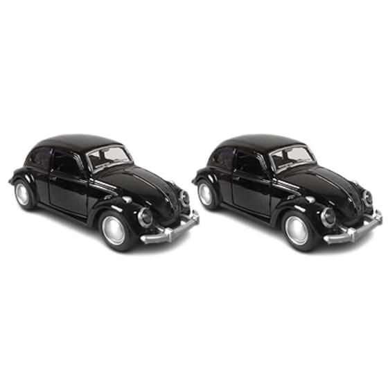 Imagem de Kit 2x Carrinho de Coleção Fusca Preto - AP TOYS