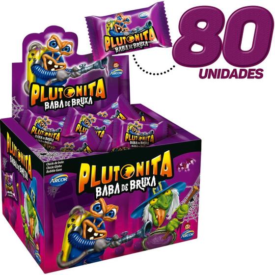 Imagem de Kit 2x Chiclete Plutonita Baba De Bruxa Azedinho Diversão Display Arcor