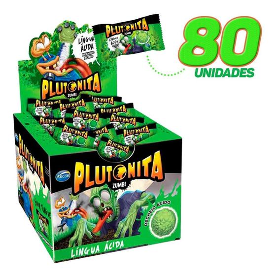 Imagem de Kit 2x Chiclete Plutonita Língua Ácida Arcor Display C/40 Un Doce Refrescante