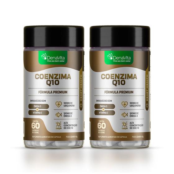 Kit 2x Coenzima Q10, Ômega 3, Vitamina E, Coq10, 3x1 120 Cápsulas