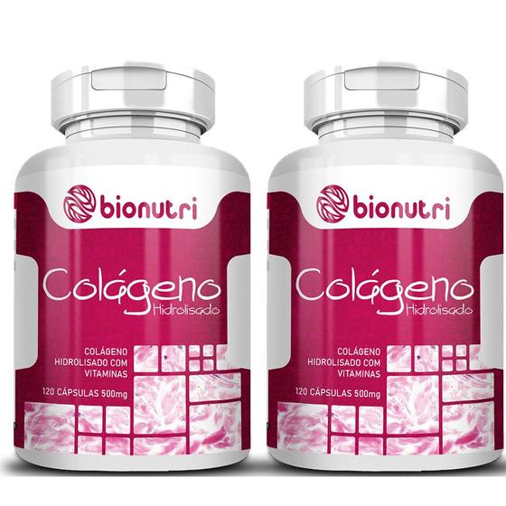 Imagem de Kit 2x Colágeno Hidrolisado Com Vitaminas - (120 Capsulas) - Bionutri