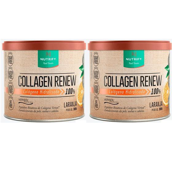 Imagem de Kit 2x Colágeno Renew Hidrolisado Sabor Laranja - Nutrify 300g