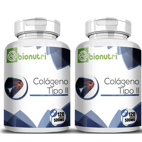Kit 2x Colágeno Tipo 2 Premium 120 Cápsulas 500Mg Bionutri Original Menor preço em Kit 2x Colágeno Tipo 2 Premium 120 Cápsulas 500Mg Bionutri Original