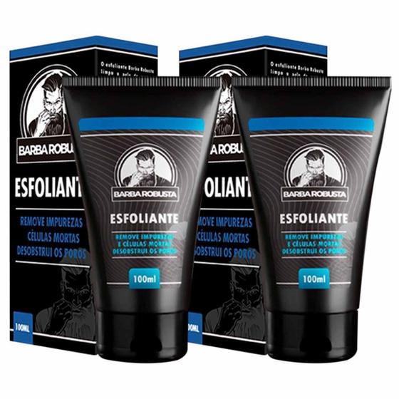 Imagem de Kit 2X Esfoliante Masculino Para Rosto 100Ml Barba Robusta