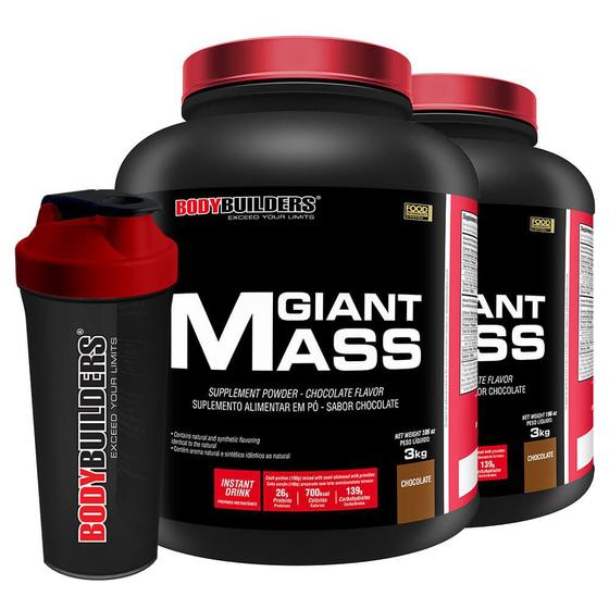 Imagem de Kit 2x Giant Mass 3kg + Coqueteleira - Bodybuilders