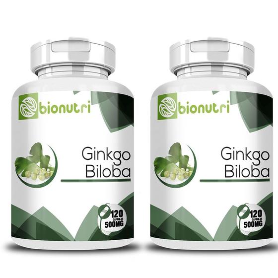 Imagem de Kit 2x Ginkgo Biloba 120 Capsulas 500 Mg - Bionutri