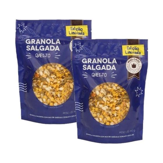 Imagem de Kit 2X: Granola Salgada Queijo Sem Glúten Miss Croc 140G