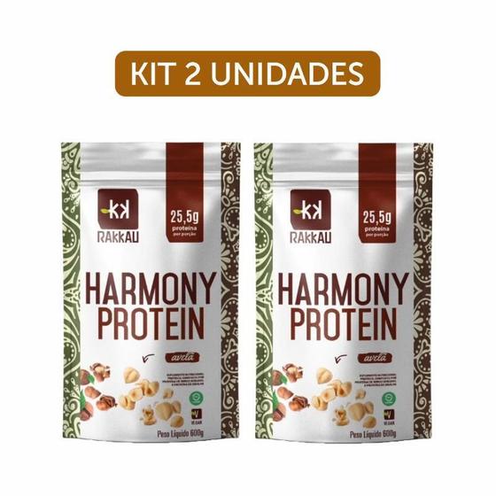 Imagem de Kit 2X: Harmony Protein Avelã Vegana Rakkau 600G