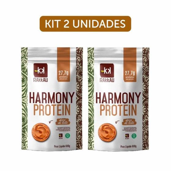 Imagem de Kit 2X: Harmony Protein Doce De Leite Vegana Rakkau 600G