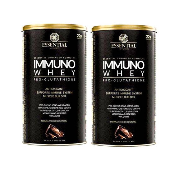 Imagem de Kit 2x Immuno Whey Pro Glutathione Chocolate 465g - Essential Nutrition