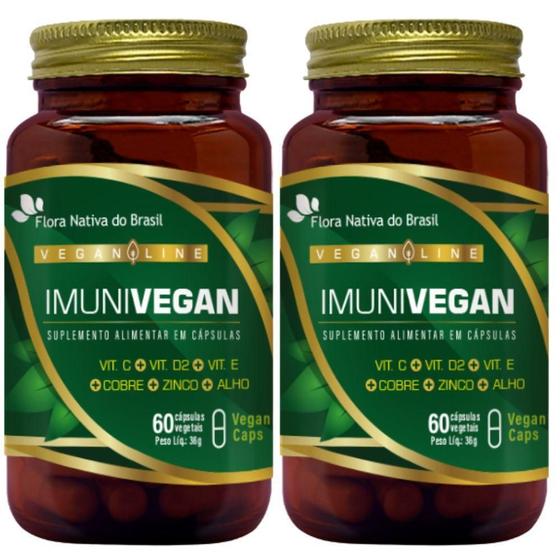 Imagem de Kit 2X Imunivegan Vitamina C, E, D2, Alho E Zinco 60 Vegan