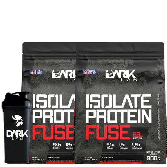 Imagem de Kit 2x Isolate Protein Fuse 900g + Coqueteleira 700ml Dark Lab