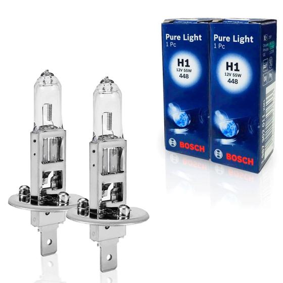 Imagem de Kit 2x Lâmpada Farol Dianteiro H1 Pure Light 12V 55w ( P14,5s ) Halógena Para Carro