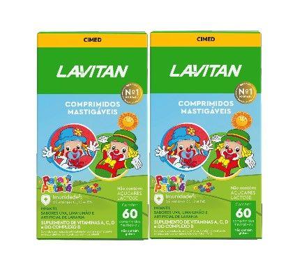 Imagem de Kit 2x Lavitan Kids Mastigável Frutas c/ 60 comp. cada - Cimed