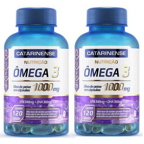 Kit 2x Ômega 3 1000mg - óleo de peixe catarinense 120 caps EPA 540mg + DHA 360mg Original Total Capsulas 240 unidades Or é boa?