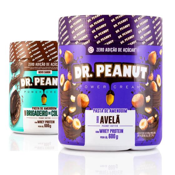 Kit 2x Pasta De Amendoim Com Whey Protein 600g Dr Peanut Menor preço em Kit 2x Pasta De Amendoim Com Whey Protein 600g Dr Peanut
