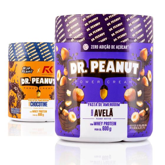 Imagem de Kit 2x Pasta De Amendoim Com Whey Protein 600g Dr Peanut