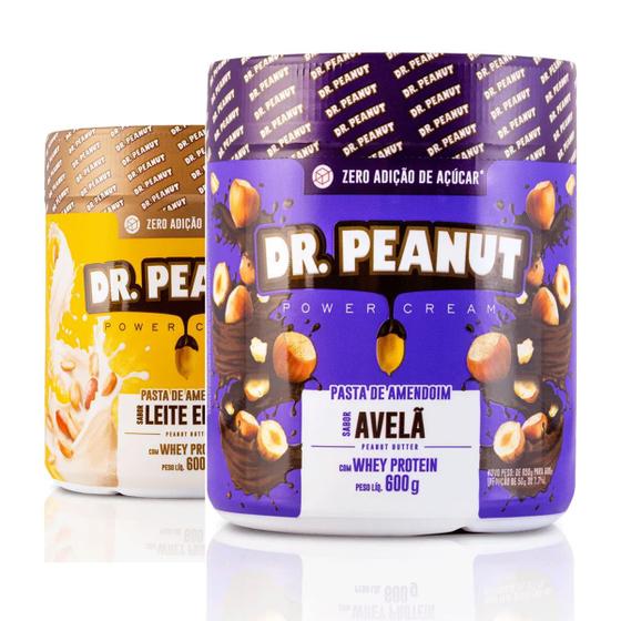 Imagem de Kit 2x Pasta De Amendoim Com Whey Protein 600g Dr Peanut