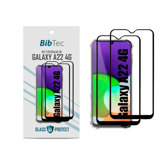 Imagem de Kit 2X Películas 3D Vidro 9H para Samsung Galaxy A22 4G Tela toda