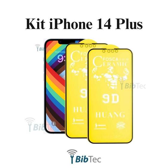 Imagem de Kit 2x Películas de Cerâmica Fosca para Iphone 14 Plus